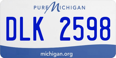 MI license plate DLK2598