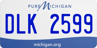 MI license plate DLK2599