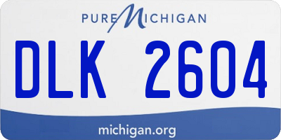 MI license plate DLK2604