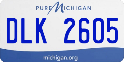MI license plate DLK2605
