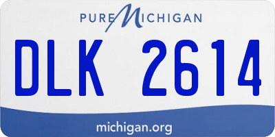 MI license plate DLK2614