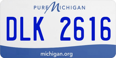 MI license plate DLK2616