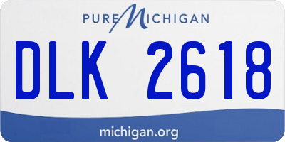 MI license plate DLK2618