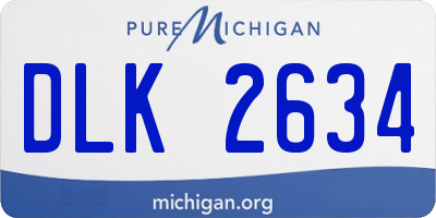 MI license plate DLK2634