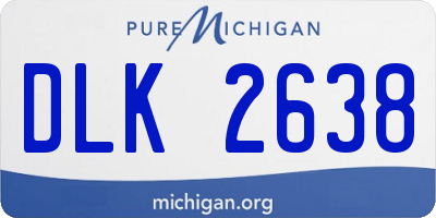 MI license plate DLK2638