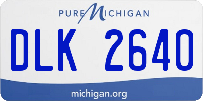 MI license plate DLK2640
