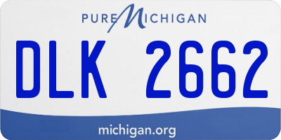 MI license plate DLK2662