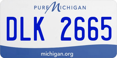 MI license plate DLK2665