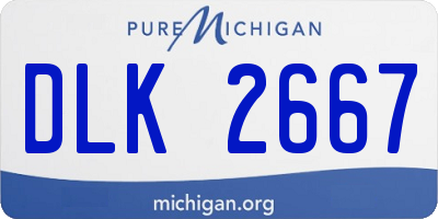 MI license plate DLK2667