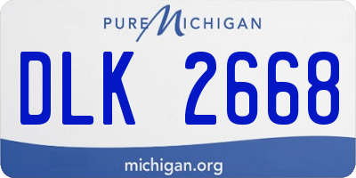MI license plate DLK2668