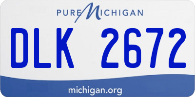 MI license plate DLK2672