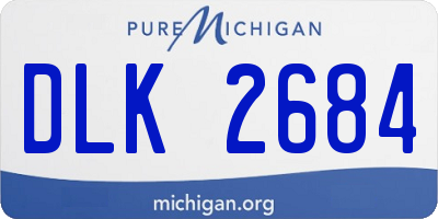 MI license plate DLK2684