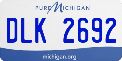 MI license plate DLK2692
