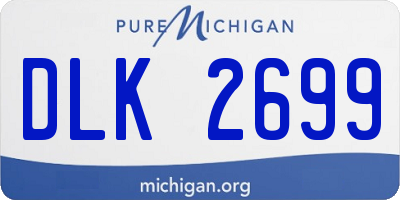 MI license plate DLK2699