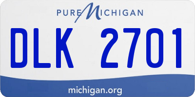 MI license plate DLK2701