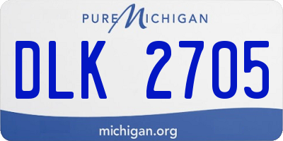 MI license plate DLK2705