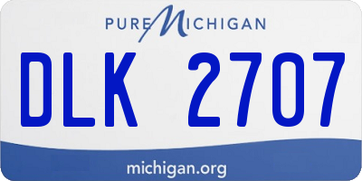 MI license plate DLK2707