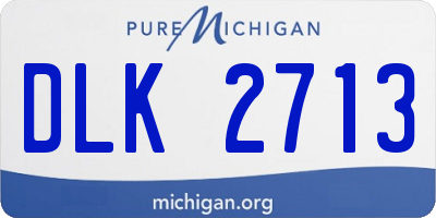 MI license plate DLK2713