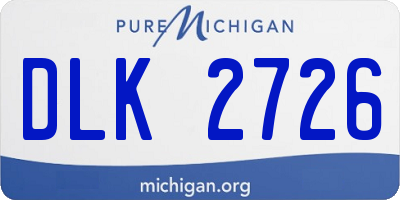 MI license plate DLK2726