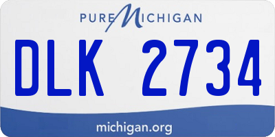 MI license plate DLK2734
