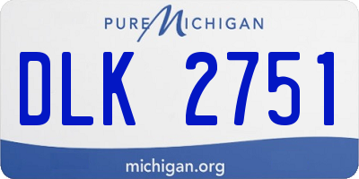 MI license plate DLK2751