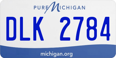 MI license plate DLK2784