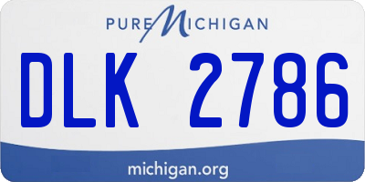 MI license plate DLK2786