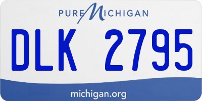 MI license plate DLK2795