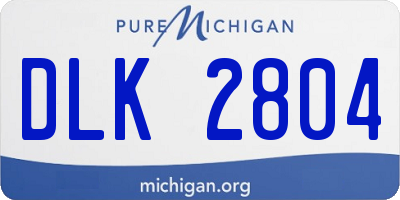 MI license plate DLK2804