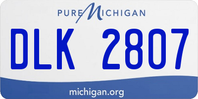 MI license plate DLK2807