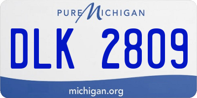 MI license plate DLK2809