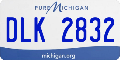 MI license plate DLK2832