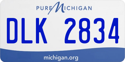MI license plate DLK2834