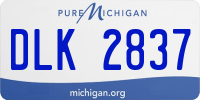 MI license plate DLK2837