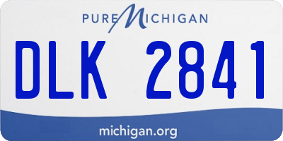 MI license plate DLK2841