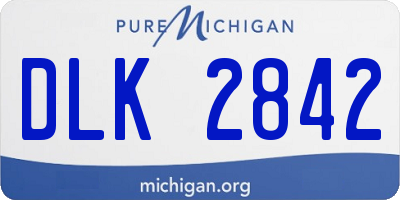 MI license plate DLK2842