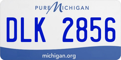 MI license plate DLK2856