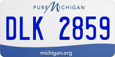 MI license plate DLK2859