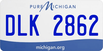 MI license plate DLK2862