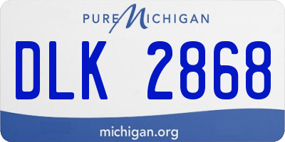 MI license plate DLK2868