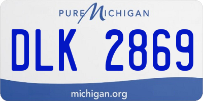 MI license plate DLK2869