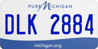 MI license plate DLK2884