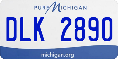 MI license plate DLK2890