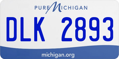 MI license plate DLK2893