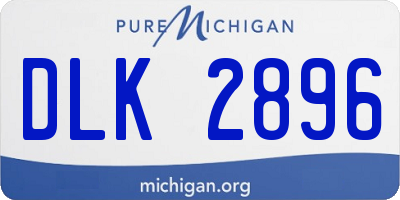 MI license plate DLK2896