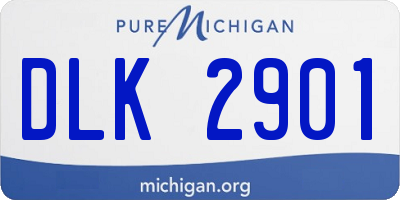 MI license plate DLK2901