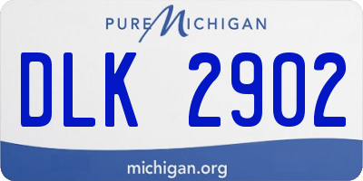 MI license plate DLK2902