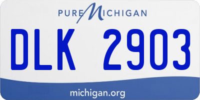MI license plate DLK2903