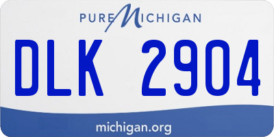 MI license plate DLK2904