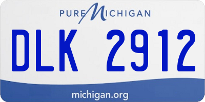 MI license plate DLK2912